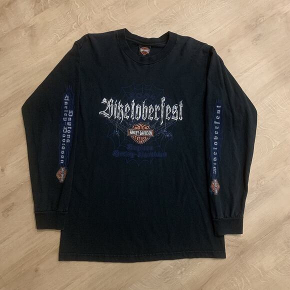 Vintage Harley Davidson Biketoberfest 2004 Spider-Web Long Sleeve T-Shirt Mens L